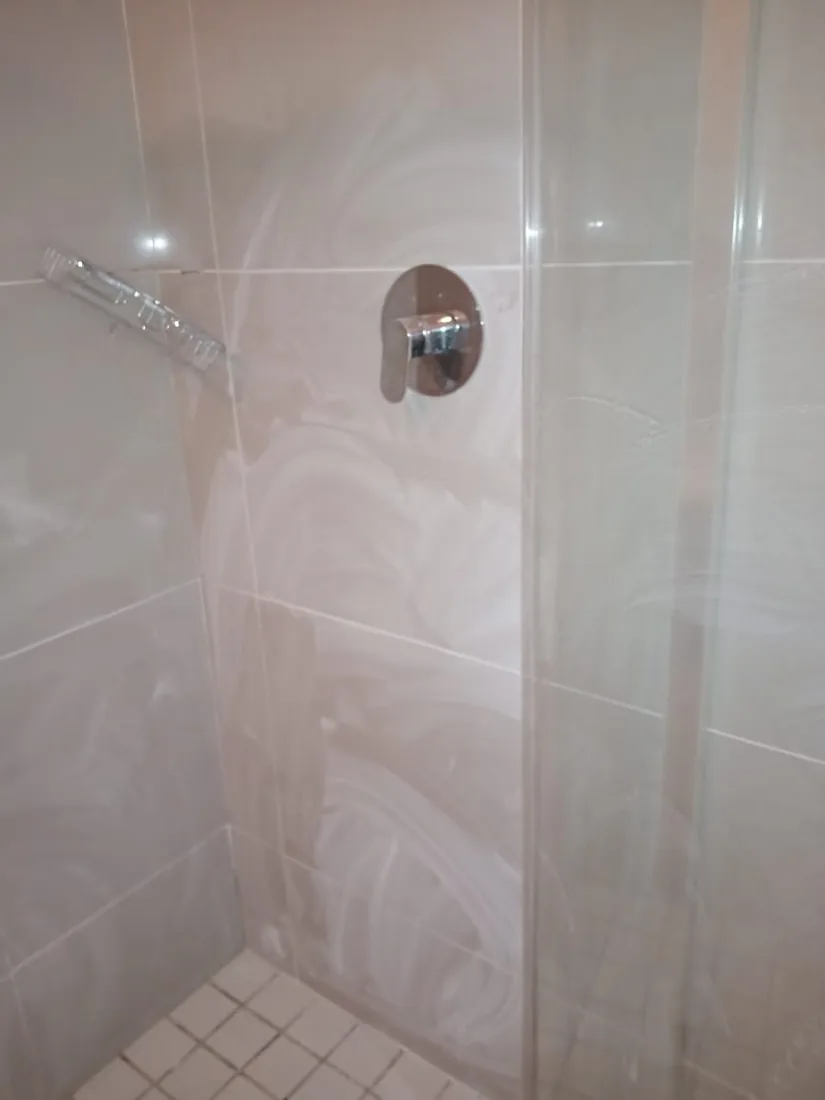 Shower mixer and wall plate inspection in a Sandton tiled shower