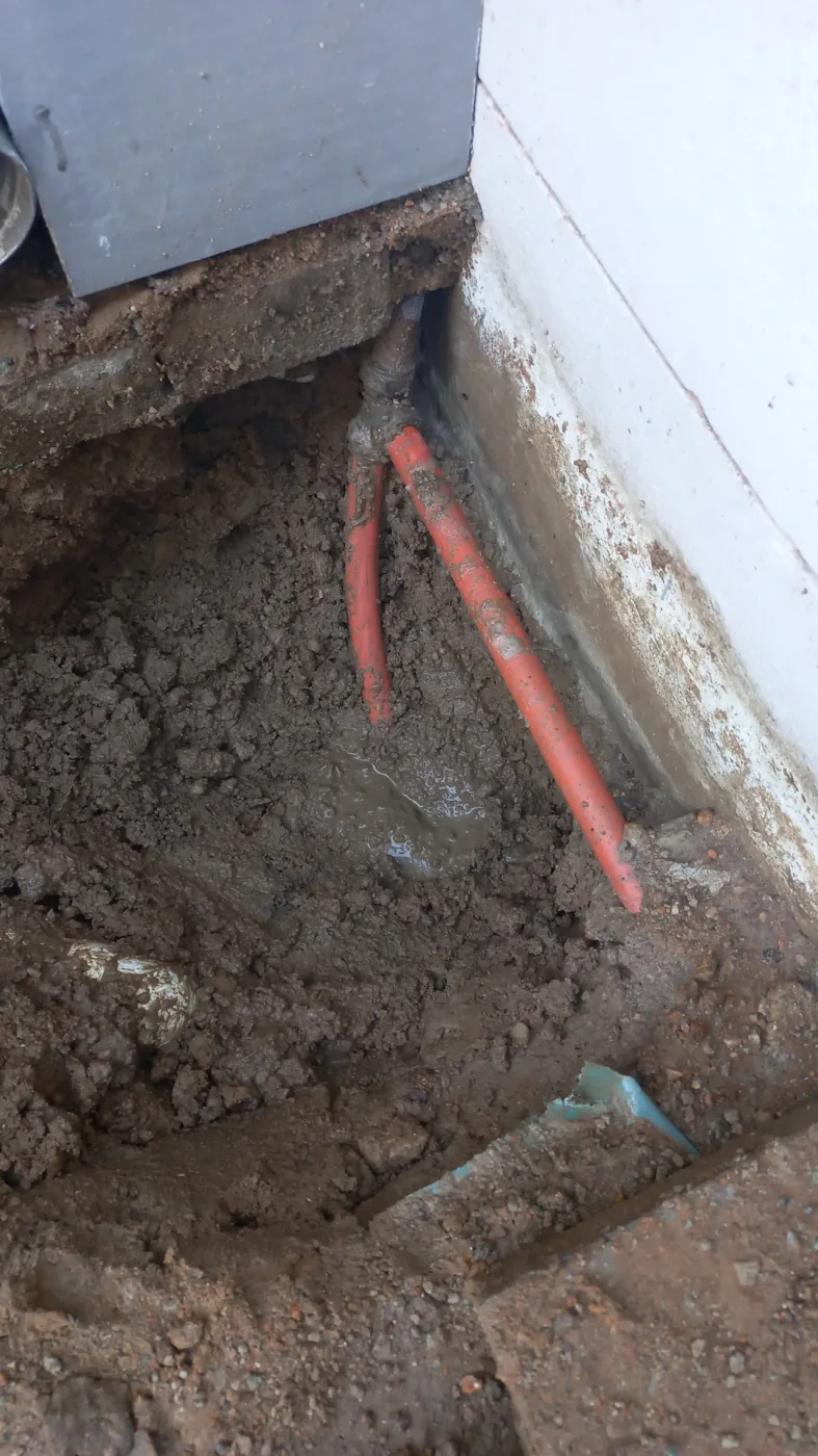 Apartment branch line burst Sandton exposed supply lines under floor
