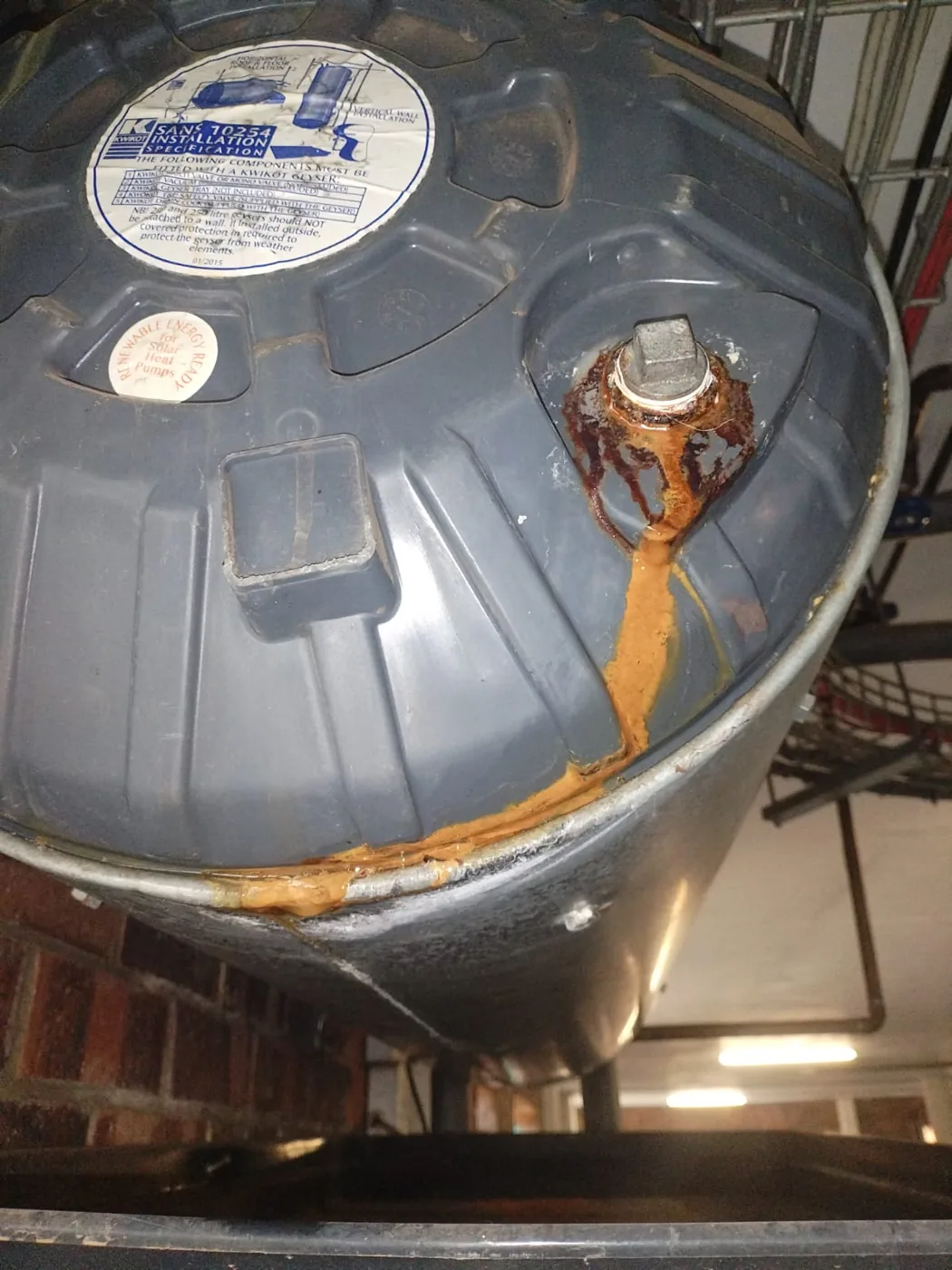 Geyser repairs Sandton leaking hot water connection under cylinder